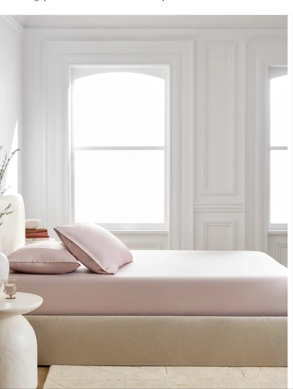 Quince SOFT BLUSH Bamboo Twin Fitted Sheet Set 1 Standard Pillow Case